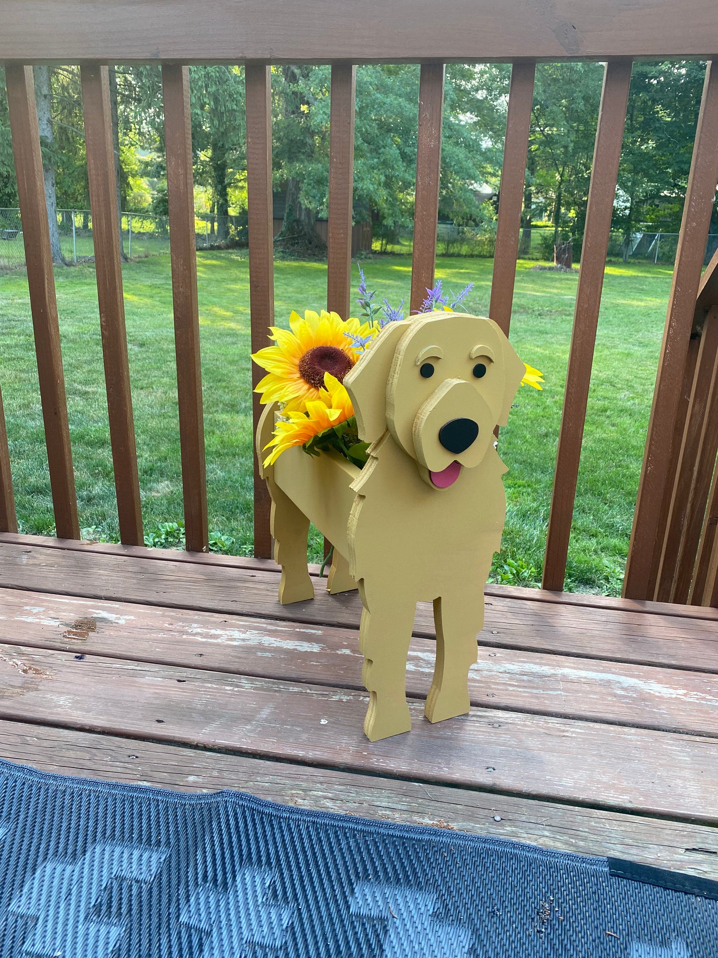 Handcrafted Golden Retriever Dog Planter for Plants, Faux Plants, Succulents