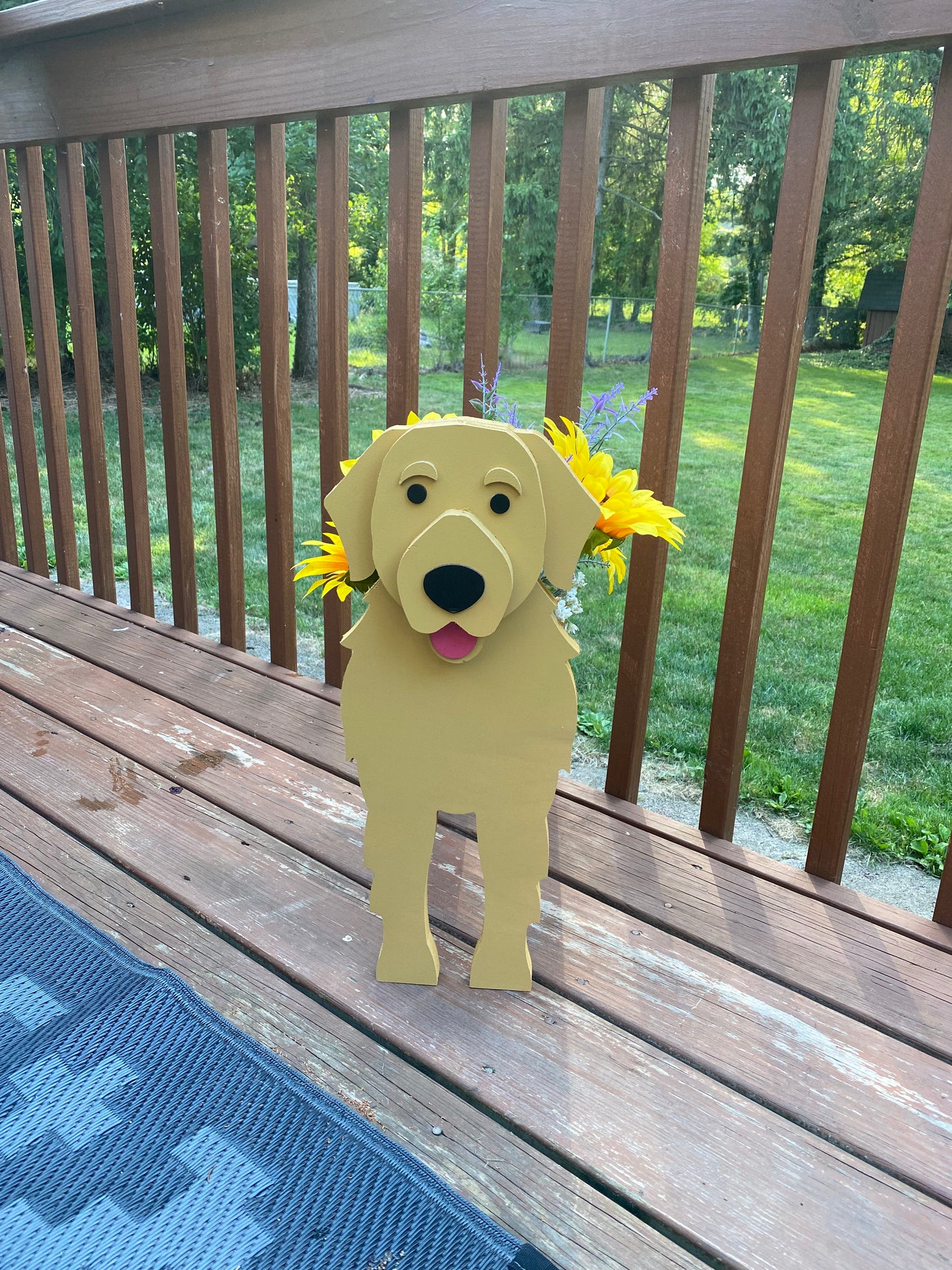 Handcrafted Golden Retriever Dog Planter for Plants, Faux Plants, Succulents