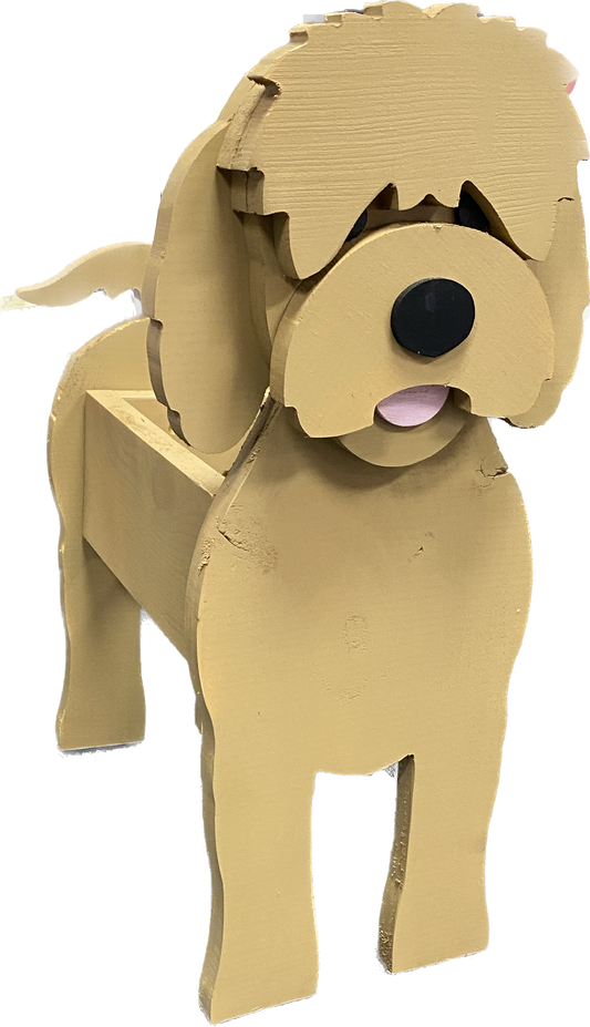 Golden Doodle Dog Planter