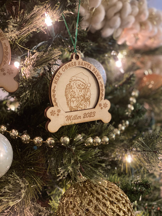 Dog with Hat Christmas Ornament