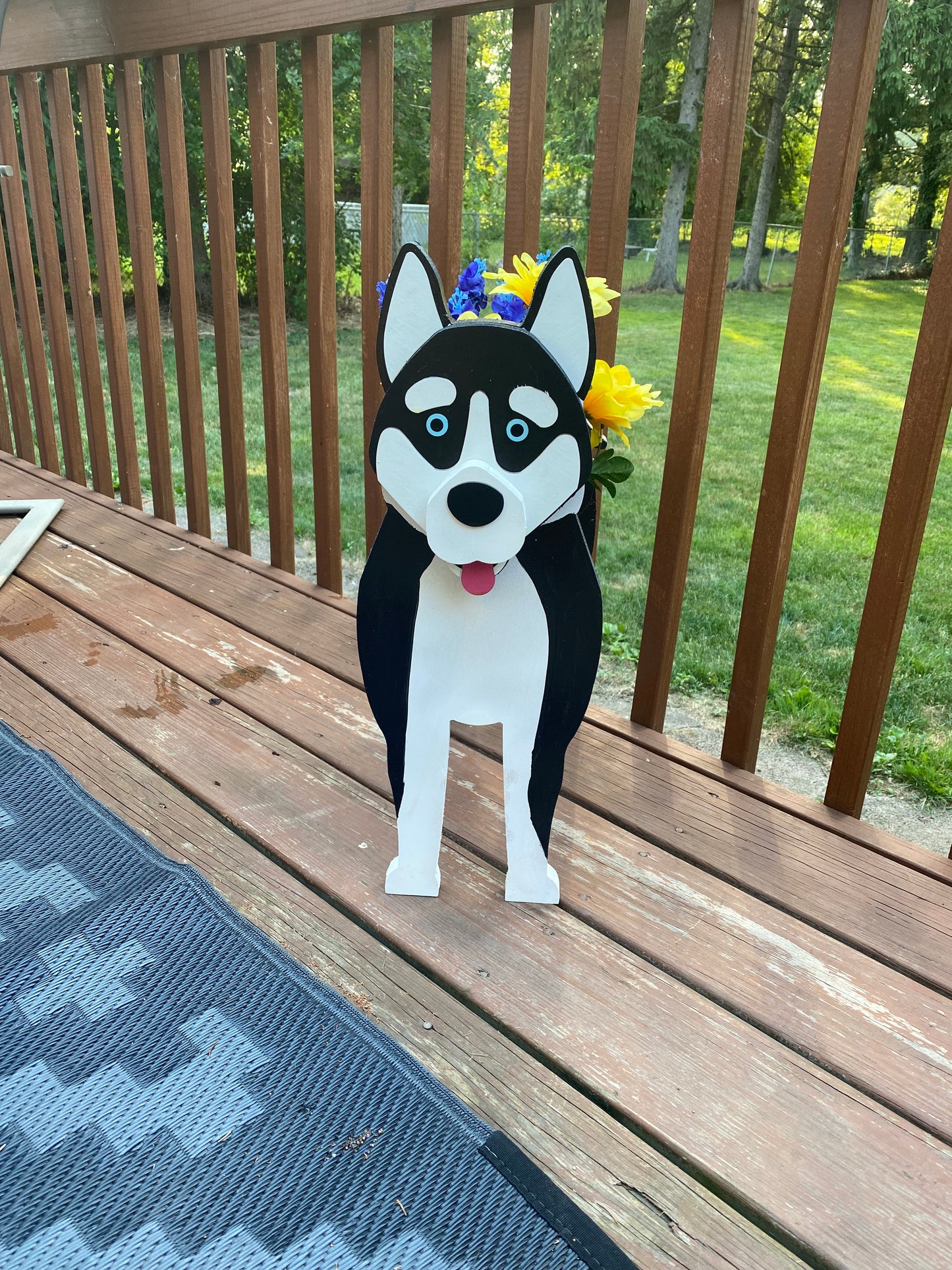 Husky Dog Planter