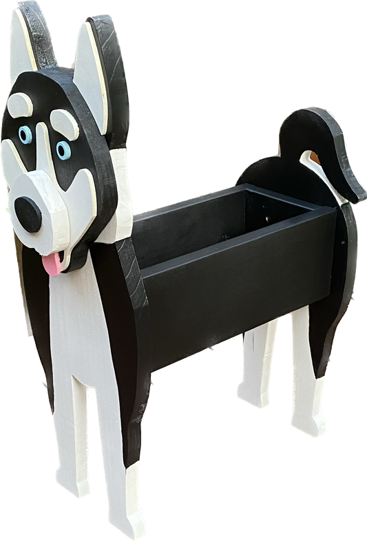 Husky Dog Planter